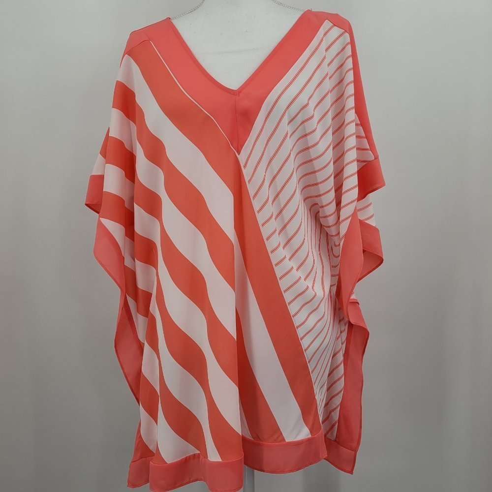 Lane Bryant Batwing Sleeve Striped Blouse